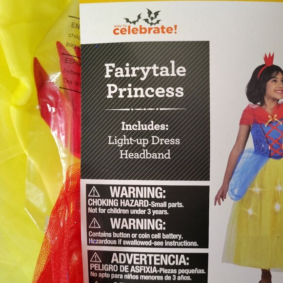 Girls L (10-12) Fairytale Princess Light-Up Dress With Headband Halloween Costum - Picture 3 of 10